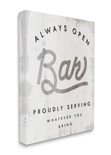 Stupell Industries Always Open Bar Wall Art
